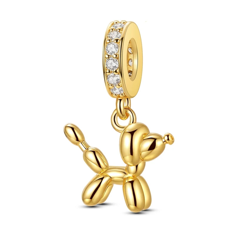 Charm Bead Pendent Silver Gold