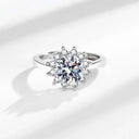Moissanite Ring in Sterling Silver Classic Round
