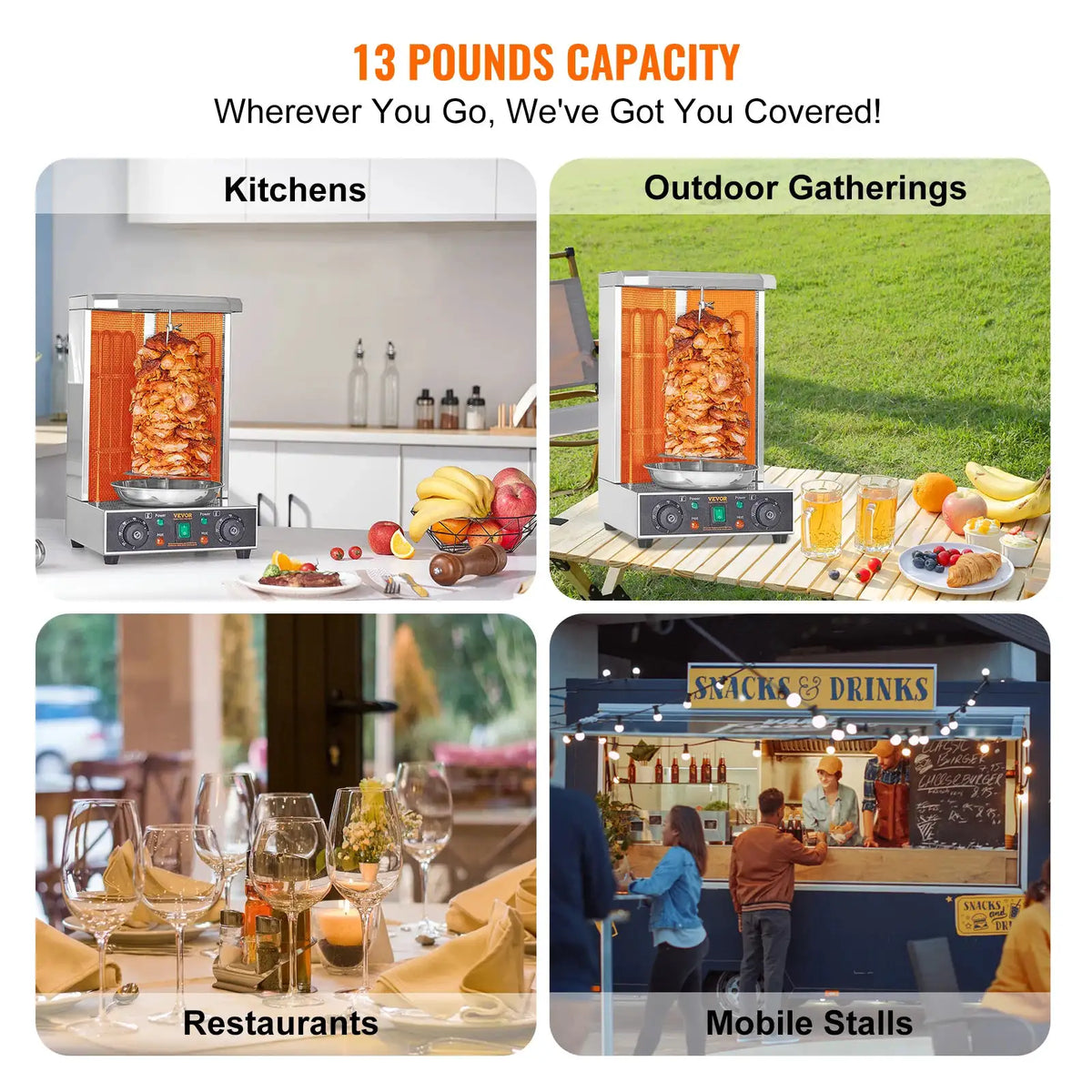SucceBuy Shawarma Grill Machine Chicken Shawarma Cooker Machine — product view 6