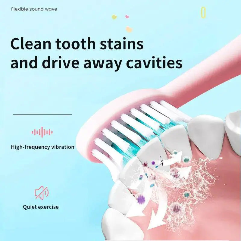 Vibrant Kids Electric Toothbrush Cleaning Rechargeable