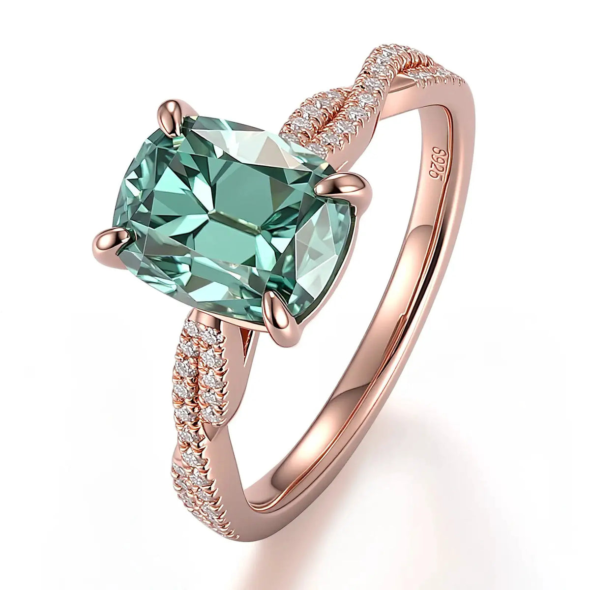 Blue Green Lab Diamond Ring For Women — product image 1