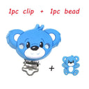 Kovict Silicone Beads Pacifier Clips Cartoon Animals Set