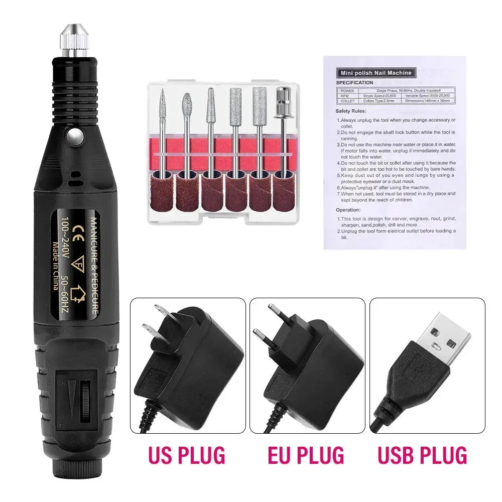 Portable Professional Electric Nail Drill Machine Set