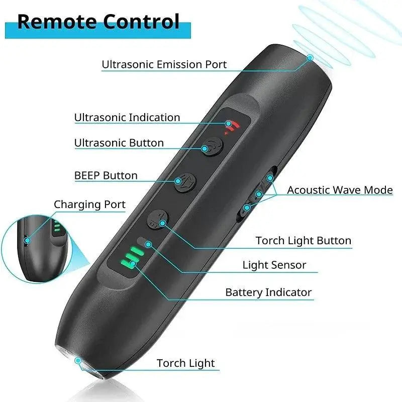 Ultrasonic Pet Repeller Multi Function Training Flashlight