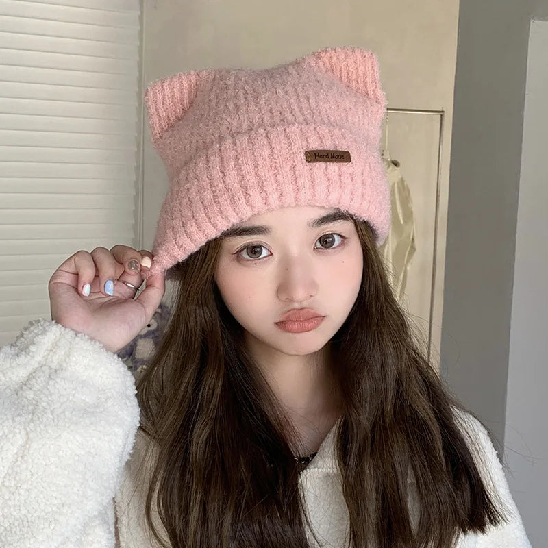 Furry Knit Winter Hat