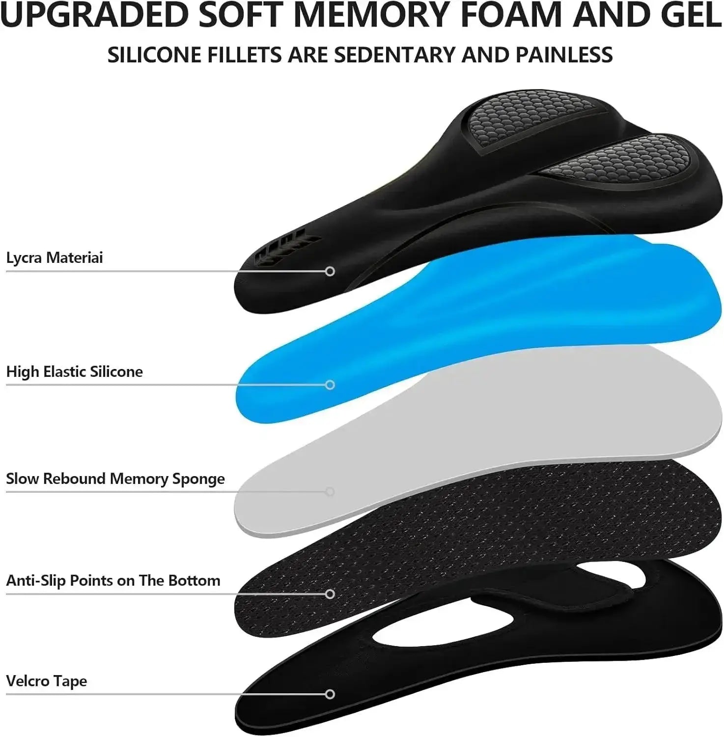 Gel Bike Seat Cushion Cover Peloton Compatible Padded Seat