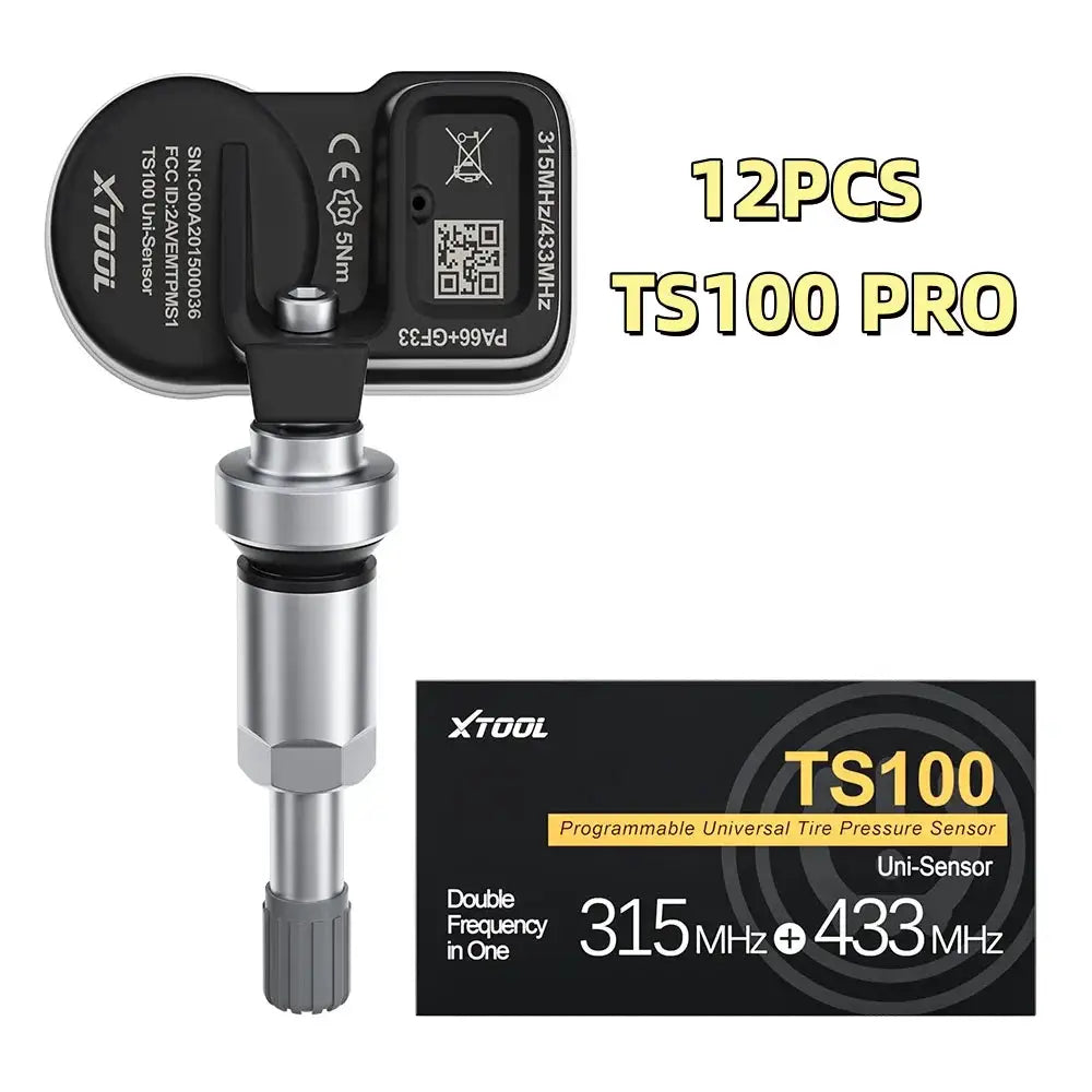 XTOOL TS100 PRO 4PCS Upgraded TPMS Sensor 315Mhz/433MHz Tire Pressure Monitoring Tester Programmed by XTOOL TP150/IP819TP