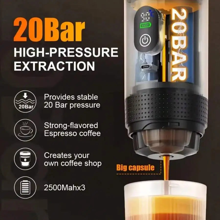 Portable Coffee Machine, Self Heating Italian Espresso Machine — product view 2