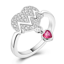 Sterling Silver Ring Sparking Zirconium