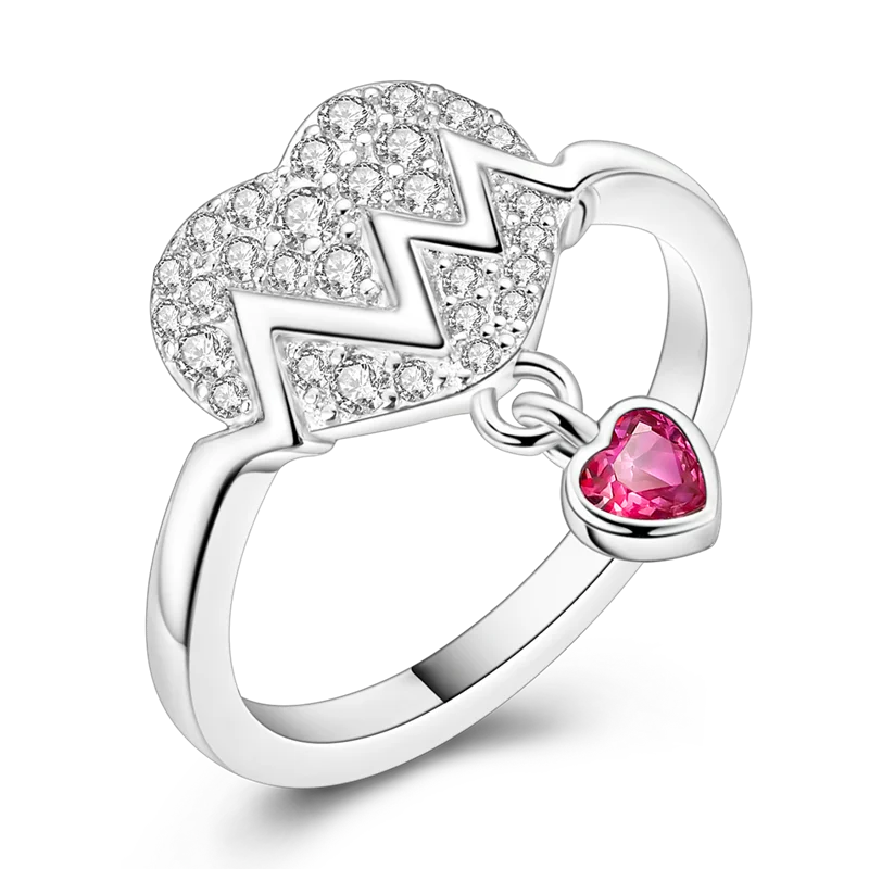 Sterling Silver Ring Sparking Zirconium