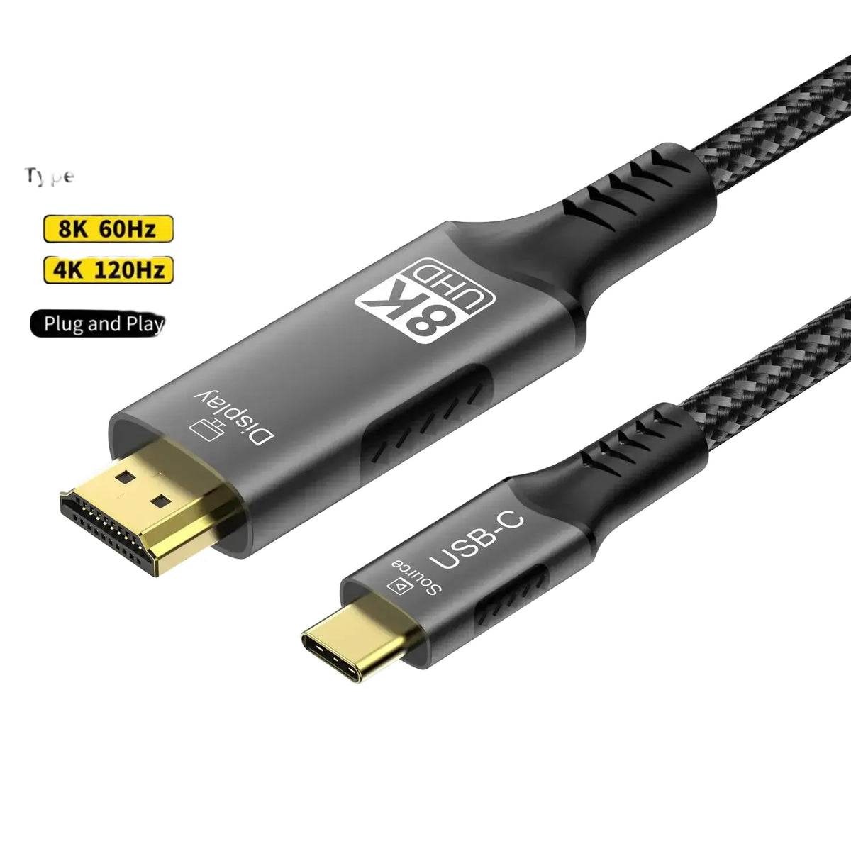 USB C to HDMI Cable Type C to HDMI-Compatible HDTV Cable — product view 1