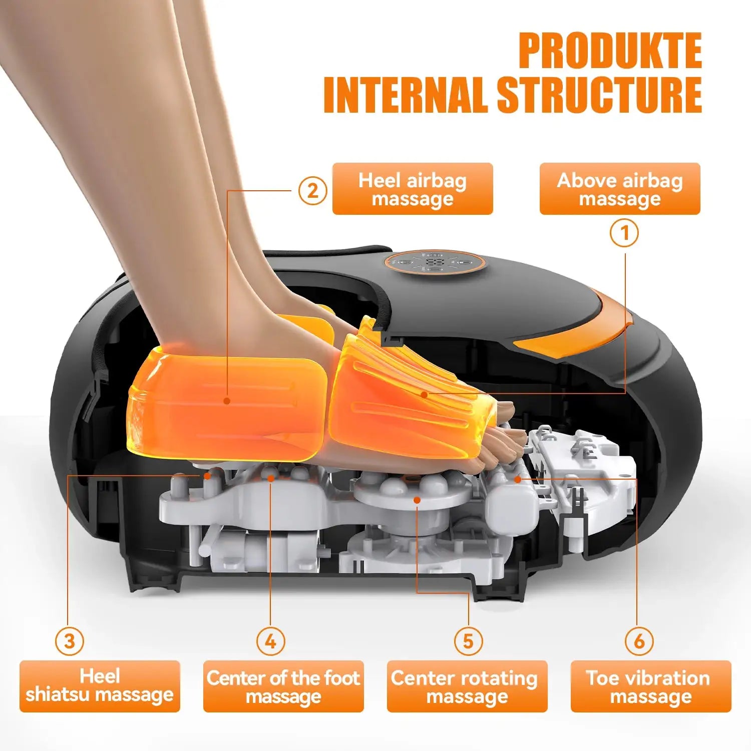 Jinkairui Kneading Air Compression Electric Foot Massage Machine Roller Shiatsu Heated Multifunctional Relaxation Household Gift