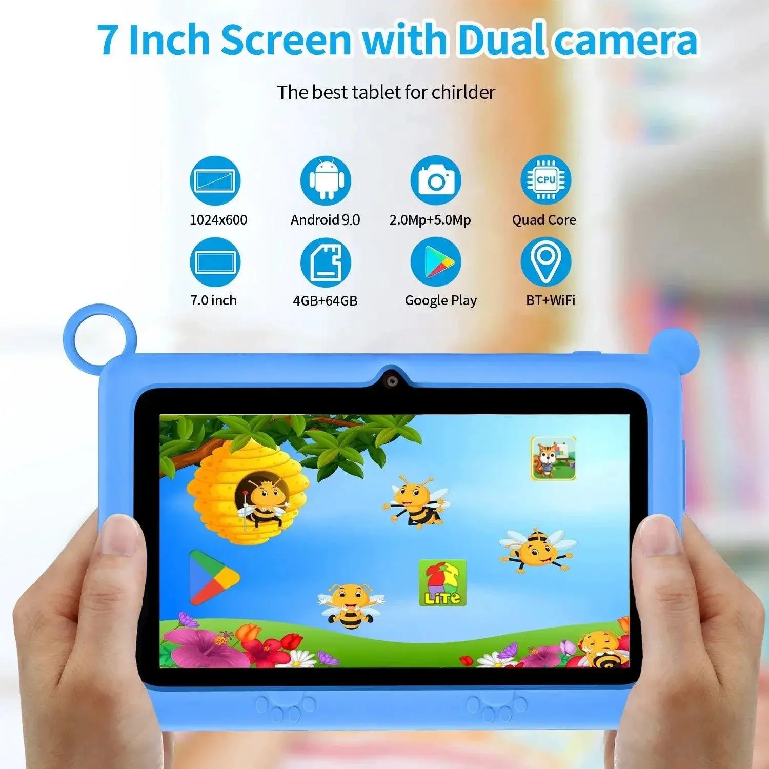 Educational Kids Tablet 7Inch Quad Core 4GB RAM 64GB Storage