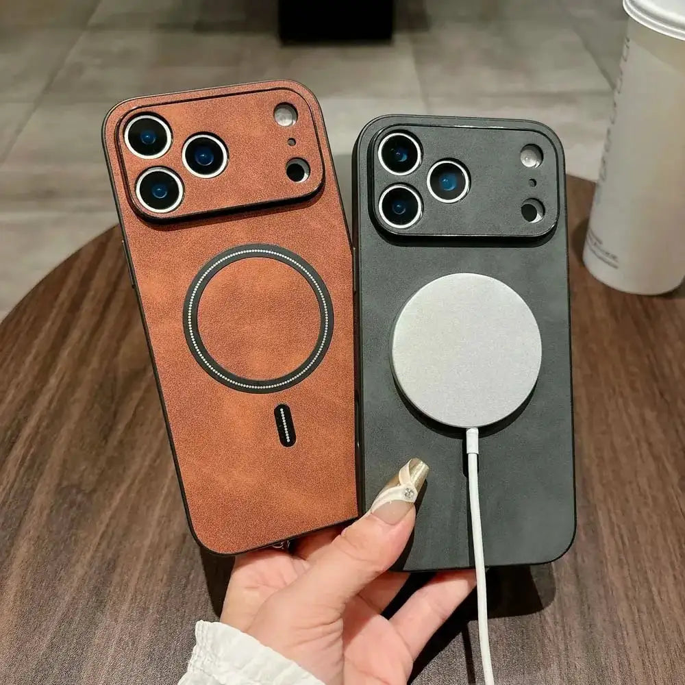 For Magsafe Leather Shockproof Phone Cases For iPhone 18 17 16 15 14 13 12 11 Pro Max Plus Air Magnetic Wireless Charge Cover