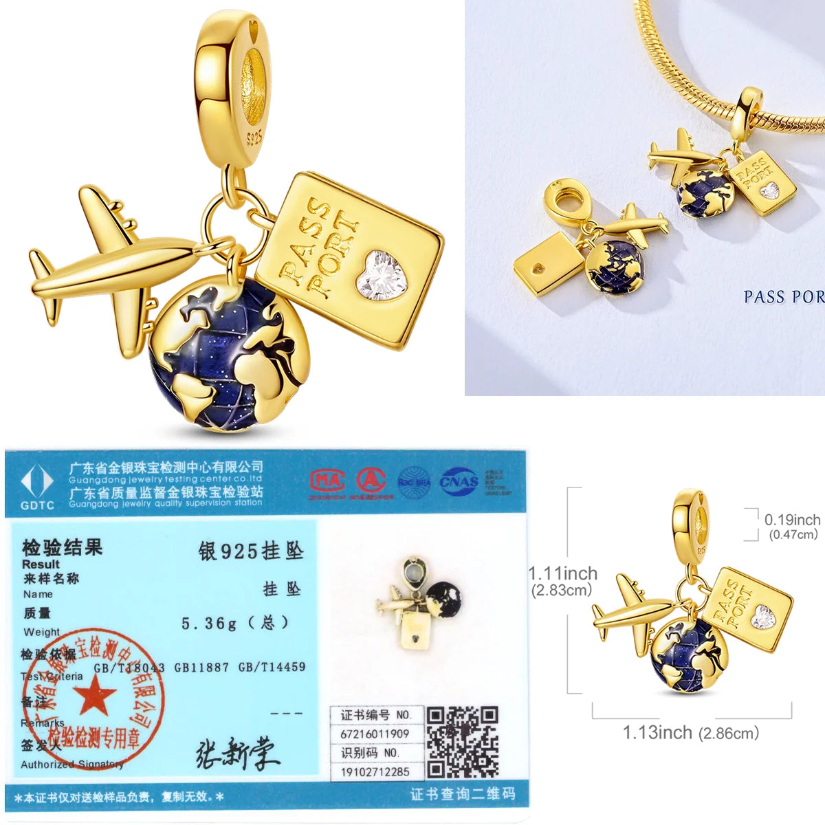 Golden Series Charm Bead Sterling