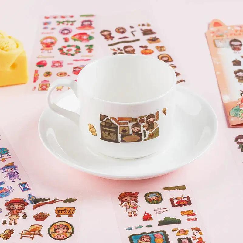 Scrapbooking Diary Stickers For Girls Cute Stationery Set