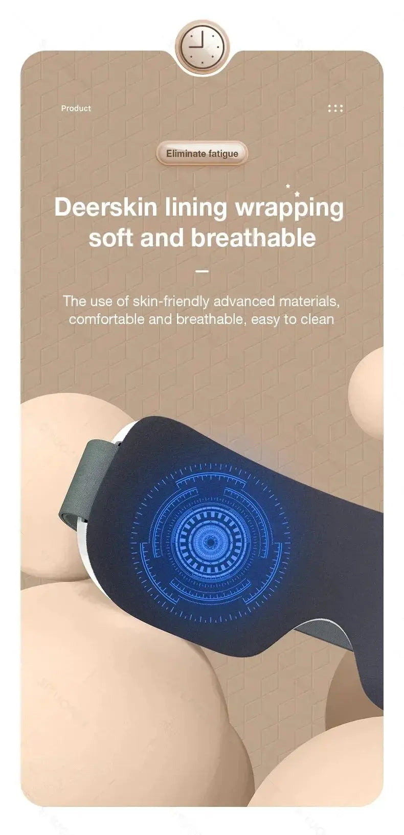 MUKASI Eye Massager With Heat Vibration Bluetooth Music