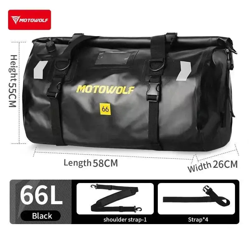 Motorcycle Waterproof Tail Bag Travel Outdoor Dry Luggage Roll Pack Bag 40/66 Motorbike Luggage Backpack Motorcycle Seat Bag