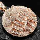 Sparkling Gold Wolf Pendant
