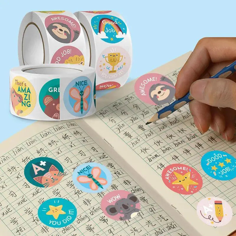 Colorful Cartoon Animal Stickers For Kids Rewards Pack