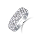 Piece Sterling Silver Silver Moissanite Ring Set
