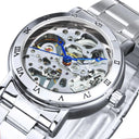 Elegant Skeleton Watch Luxury Timepiece Stainless Steel Design