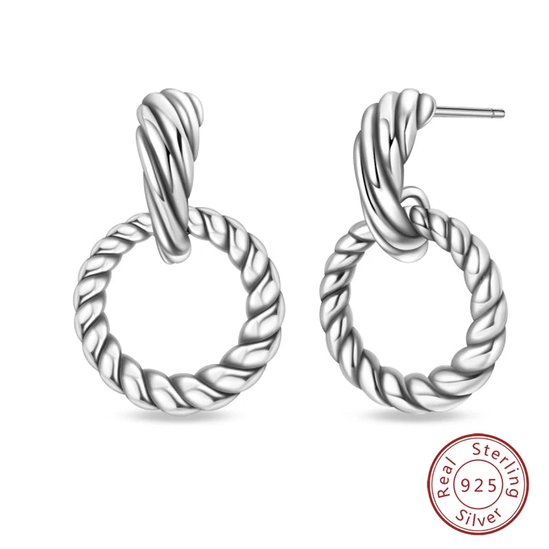 Sterling Silver Double Circle Earrings