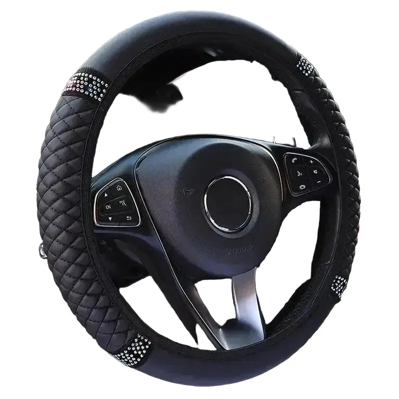 Breathable Leather Steering Wheel Cover — product view 1