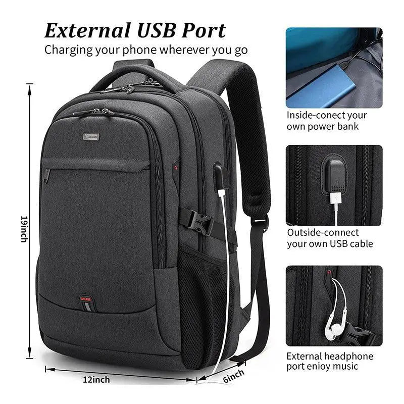 Men's 17.3 Inch Laptop Backpack Large Capacity Travel Bag