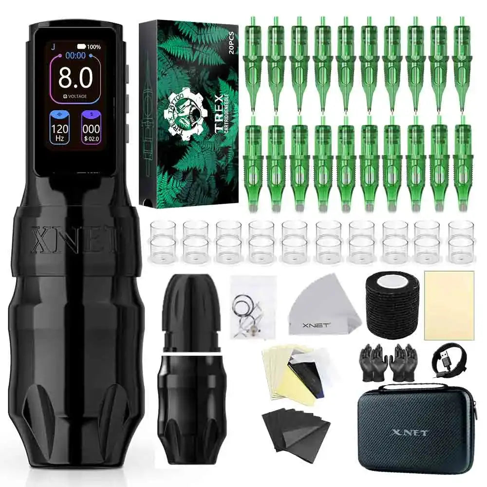 XNET Titan Max Professional Wireless Tattoo Machine Coreless Motor 2400 Multi-Function Touchscreen Battery 1-12V for Tattoo Art