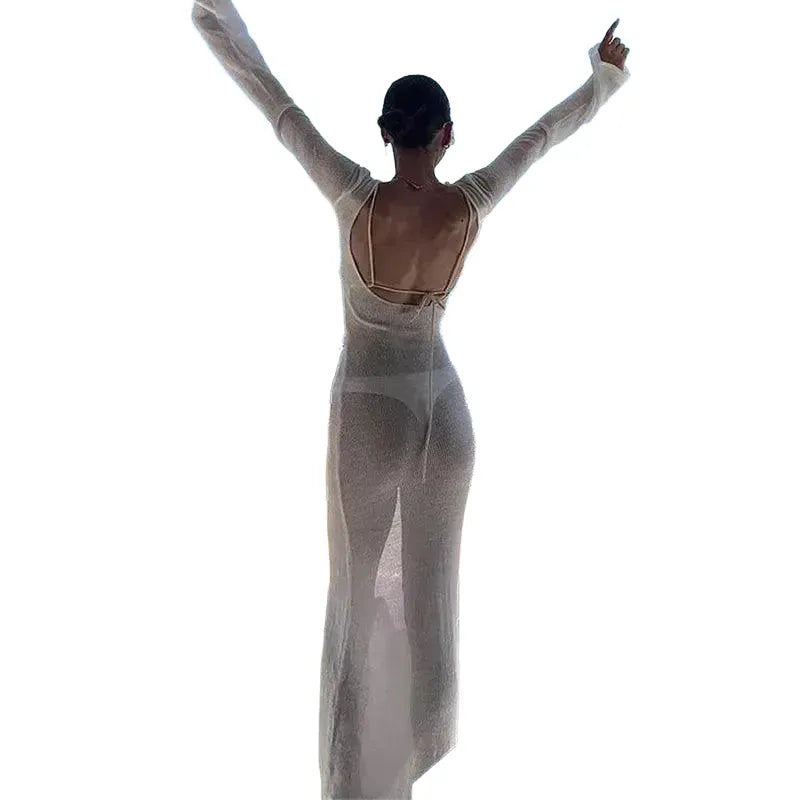 Backless Boho Beach Dress for Sun Safe — product view 1