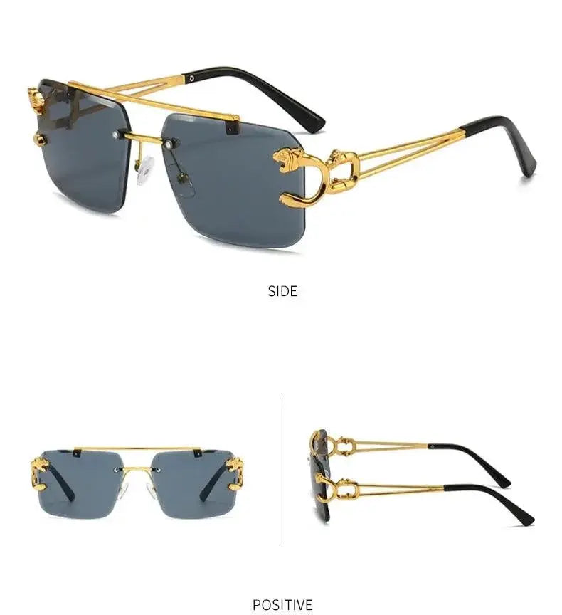 Rimless Square Sunglasses for Men and Women Fashion