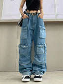 Comfort Denim Cargo Pants for Women