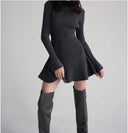Sophisticated High Neck Knit Dress Elevate Your Style Now