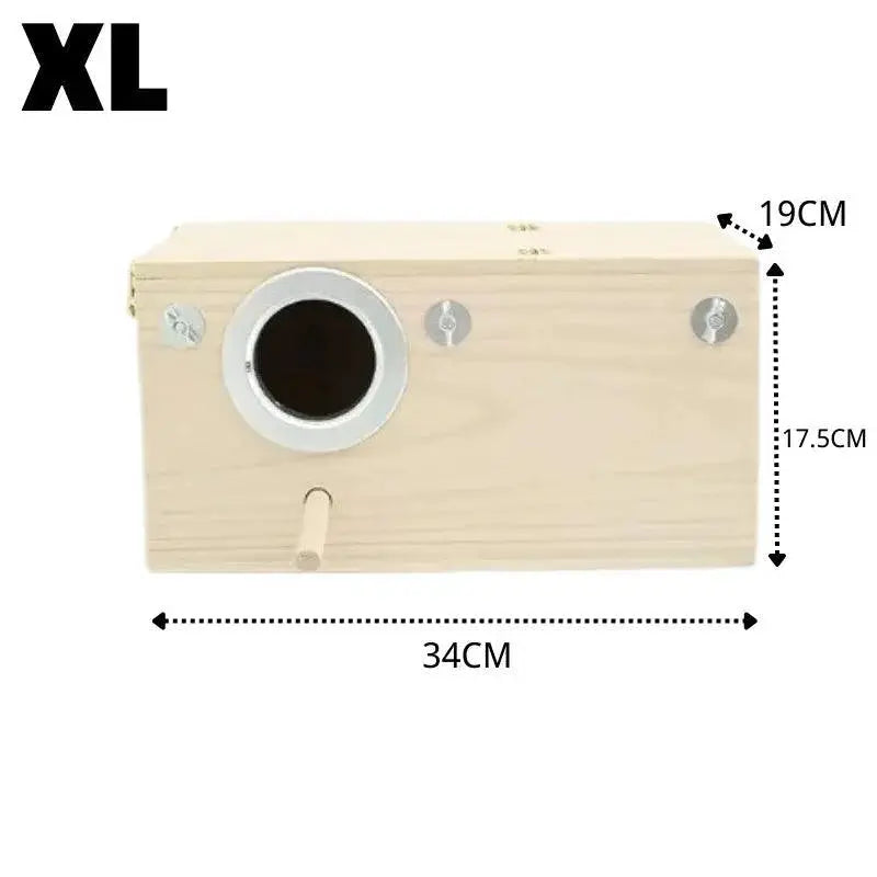 Wood Bird House Parrot Breeding Decorative Nest Box For Pets