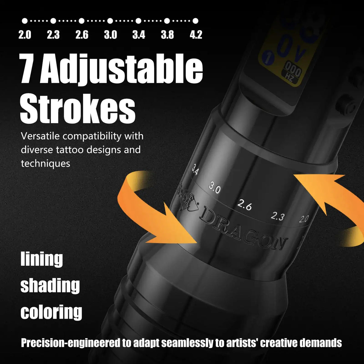 XNET V1 Wireless Tattoo Machine Pen Adjustable Stroke 2.0-4.2mm Coreless Motor Lightweight For Beginners Tattoo Artists