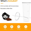 Portable Cold Brew Coffee Maker, Quick Iced Coffee & Tea