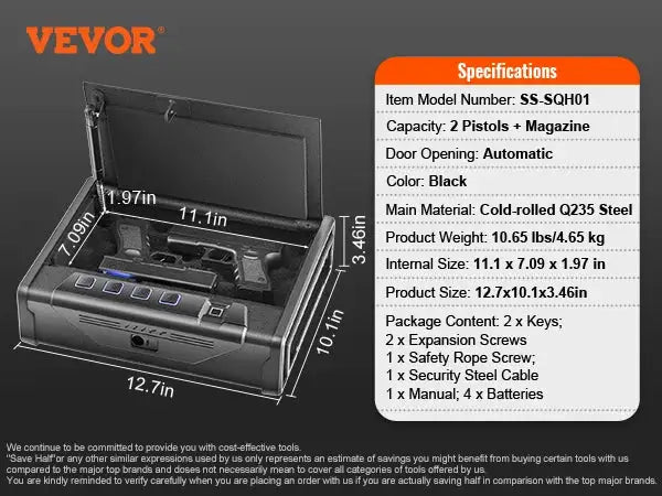 SucceBuy Steel Fingerprint Pistol Safe — product image 8