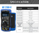 Digital Multimeter Auto Range TRMS DC AC Meters , Counts Tester