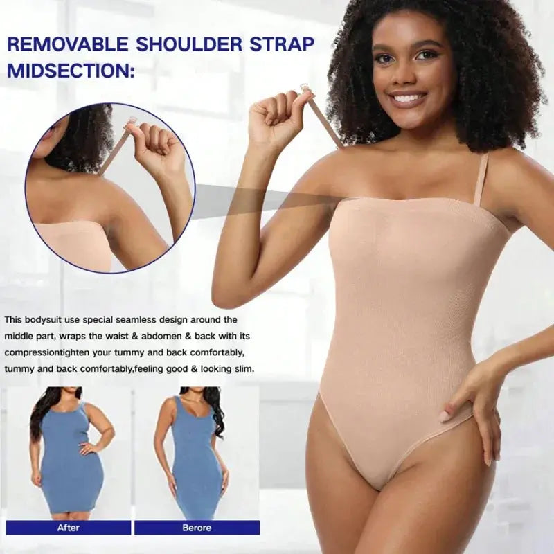 Off Shoulder Tummy Control Bodysuit Shapewear Corset