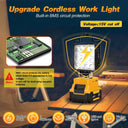 LED Work Light:  Rechargeable 48W Cordless Light with 360° Rotating Base
