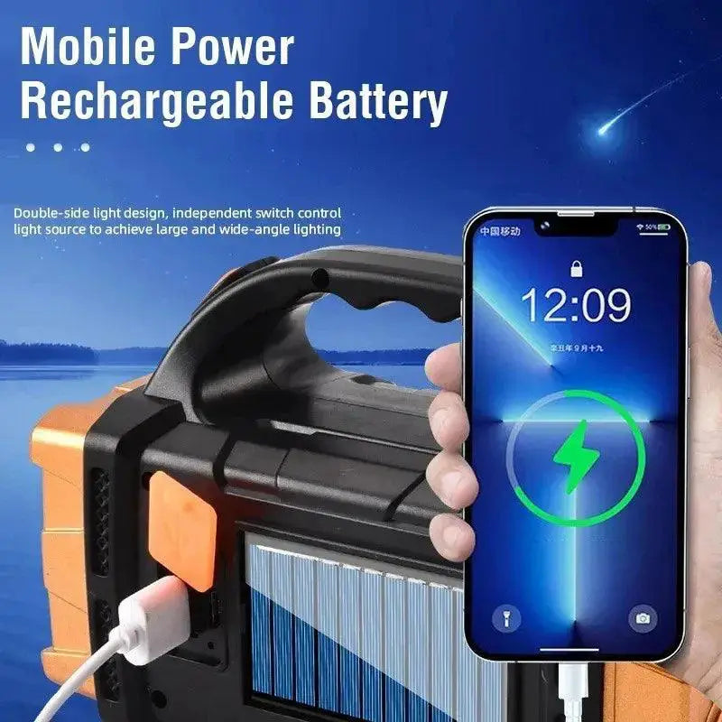Solar Rechargeable Flashlight for Camping and Emergencies