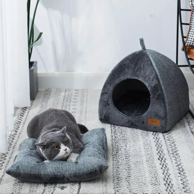 Cozy Cat House Warm Semi Enclosed Pet Kennel for Sleep