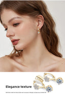 1.18 Carat S925 Silver Fringe Ear Clips Minimalist Moissanite Earrings Women