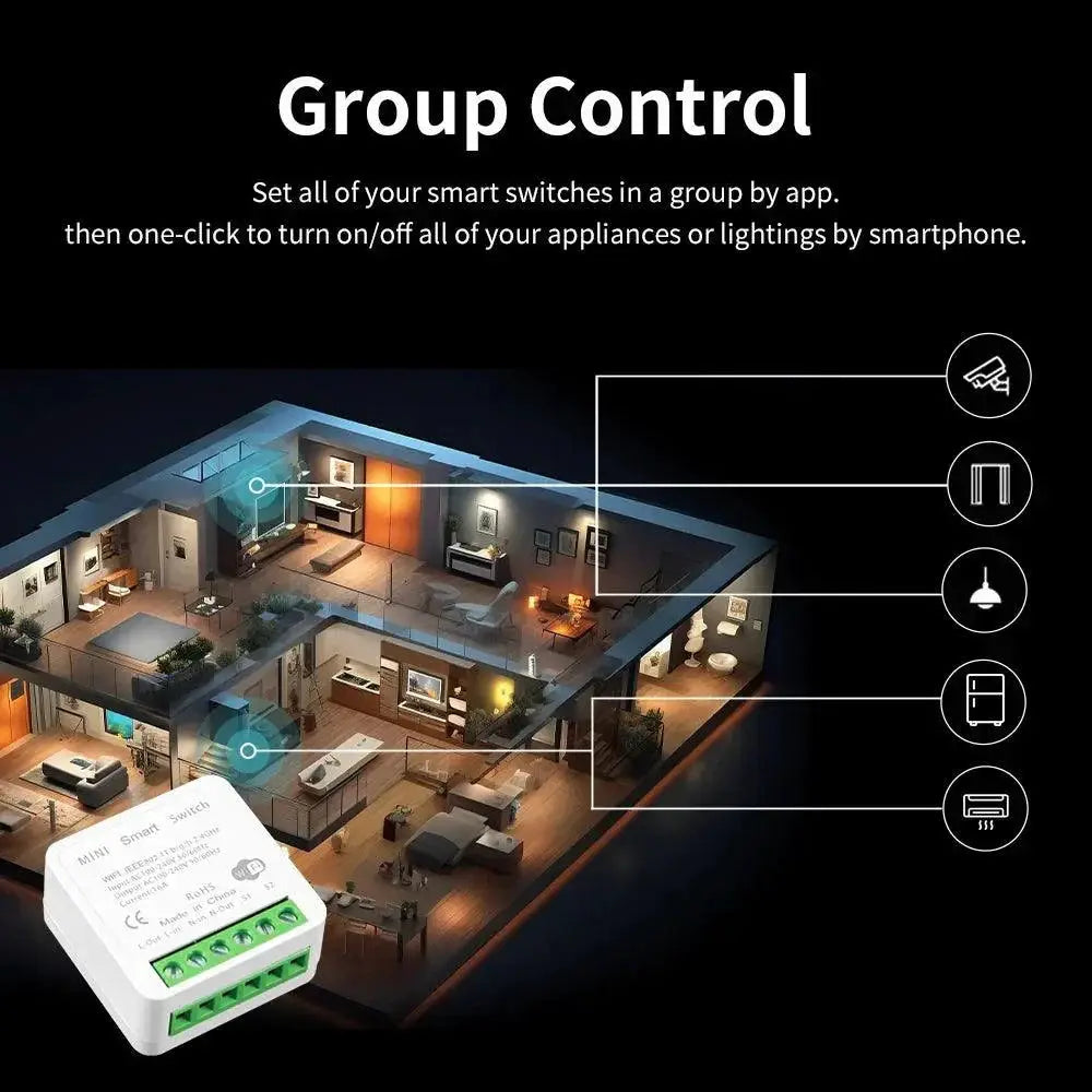 Mini WiFi Smart Switch Module For Alexa Google Voice Control