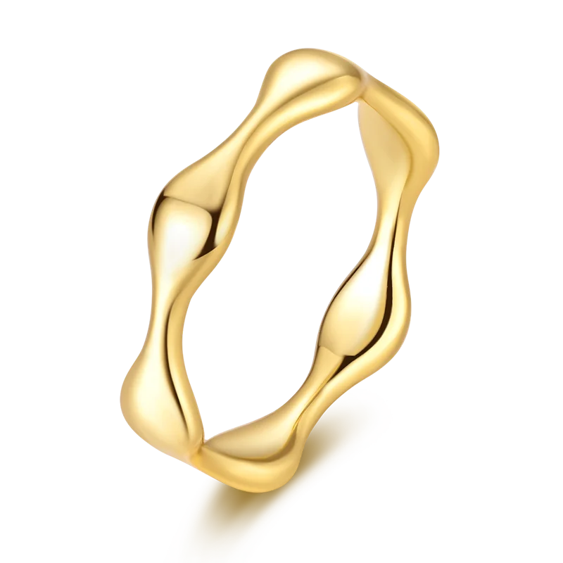 Sterling Silver Golden Ring Sparking