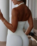 Breathable Gym Top Women Seamless Strappy Tank Bra