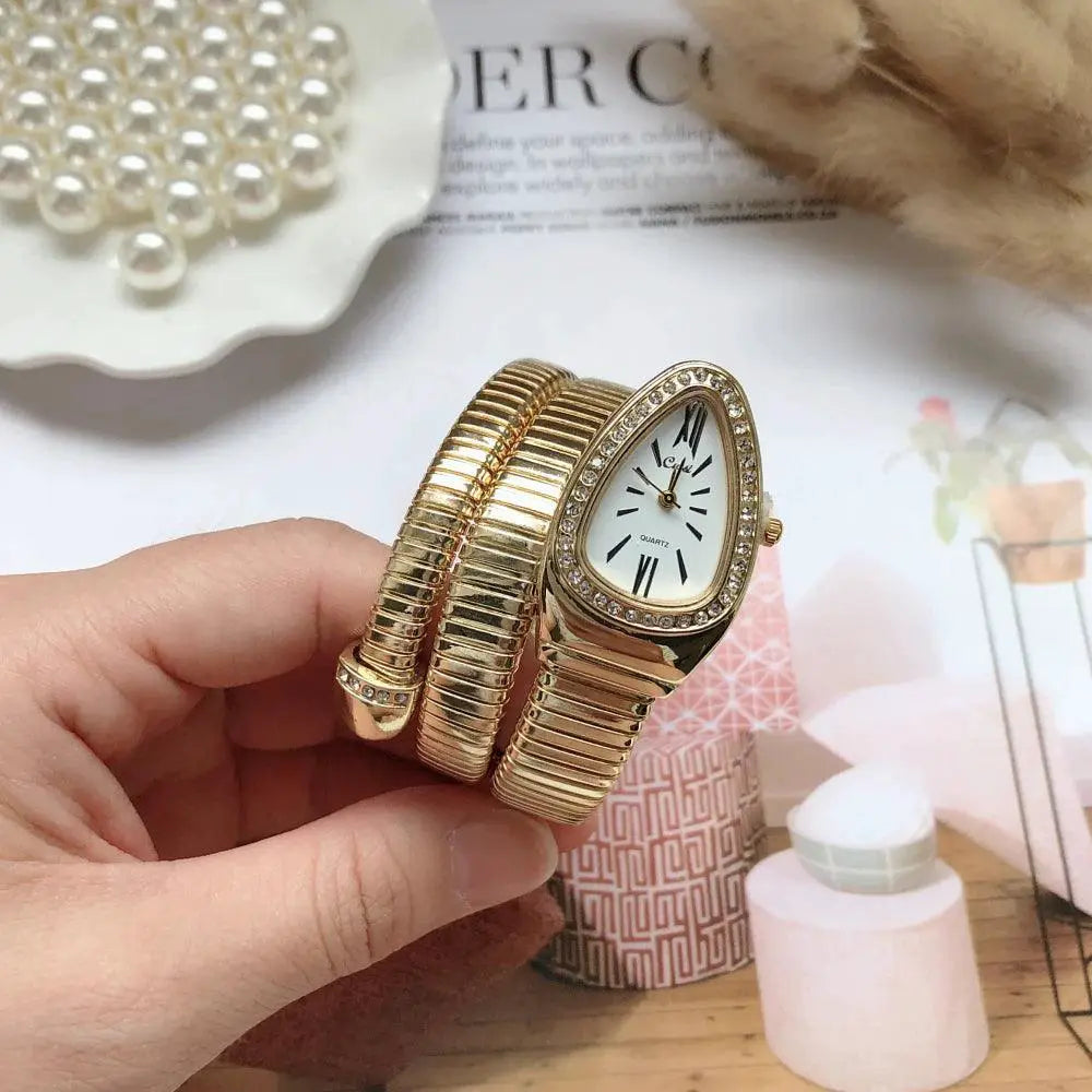 Gold Serpent Diamond Watch For Women Luxury Timepiece
