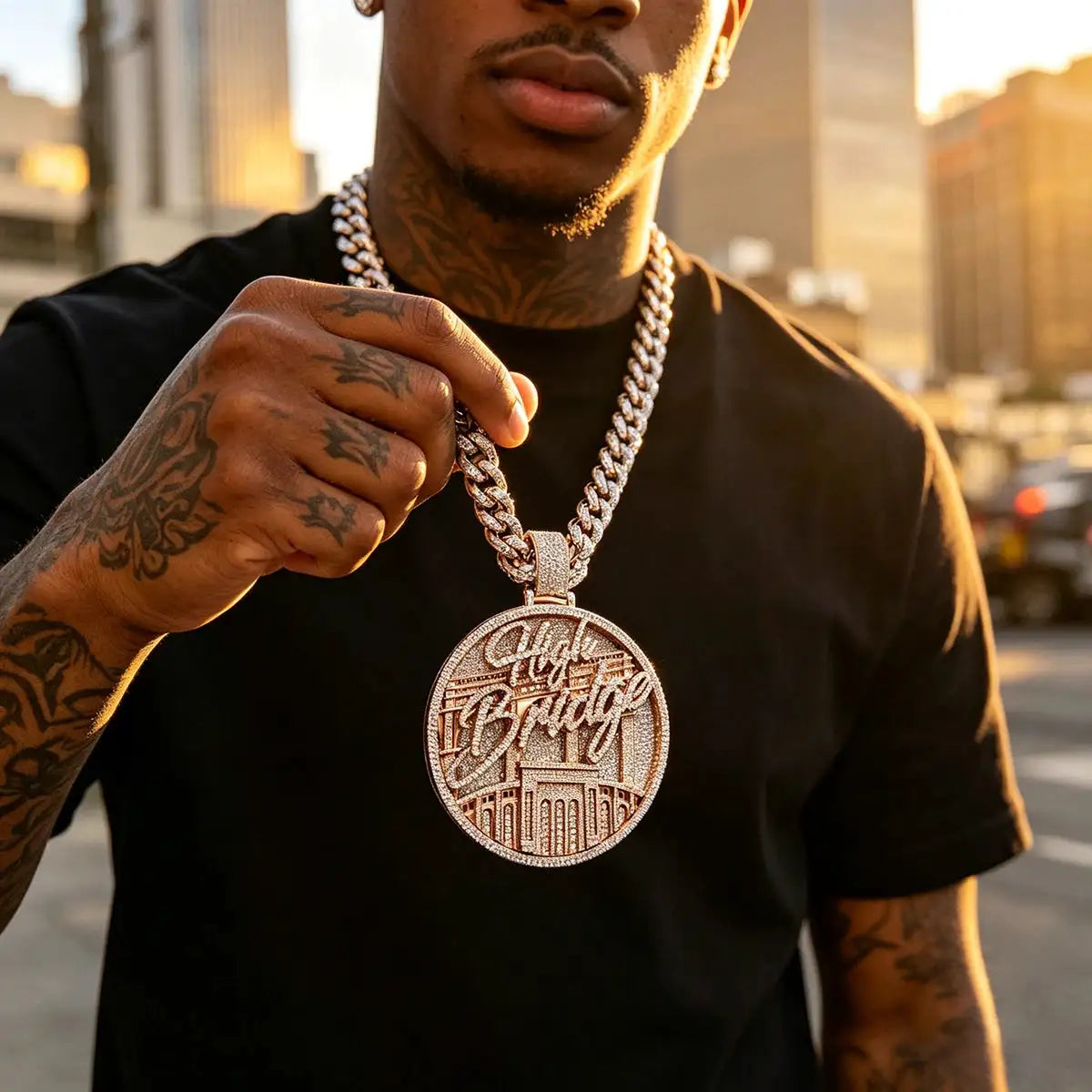 Gold Plated Hip Hop Charm Gold Plated Iced Out High — product view 3