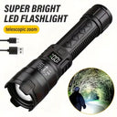 2000LM Ultra Bright P50 LED Flashlight Tactical EDC Emergency Spotlight Telescopic Zoom Handheld Torch with 14500/18650 Battery